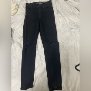 American eagle super stretch skinny black jeans size 4